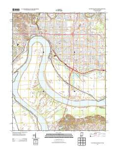 Evansville South Indiana Historical topographic map, 1:24000 scale, 7.5 X 7.5 Minute, Year 2013