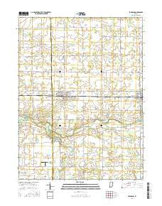 Farmland Indiana Current topographic map, 1:24000 scale, 7.5 X 7.5 Minute, Year 2016