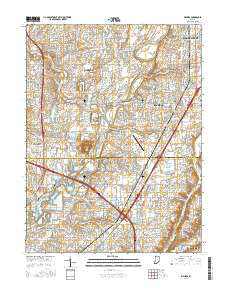 Fishers Indiana Current topographic map, 1:24000 scale, 7.5 X 7.5 Minute, Year 2016