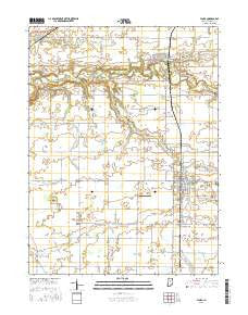 Flora Indiana Current topographic map, 1:24000 scale, 7.5 X 7.5 Minute, Year 2016
