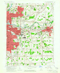 Fort Wayne East Indiana Historical topographic map, 1:24000 scale, 7.5 X 7.5 Minute, Year 1963