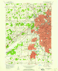 Fort Wayne West Indiana Historical topographic map, 1:24000 scale, 7.5 X 7.5 Minute, Year 1956
