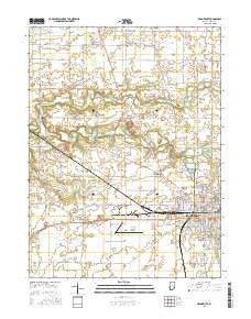 Frankfort Indiana Current topographic map, 1:24000 scale, 7.5 X 7.5 Minute, Year 2016