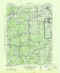 Franklin Indiana Historical topographic map, 1:125000 scale, 30 X 30 Minute, Year 1942