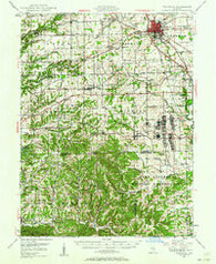 Franklin Indiana Historical topographic map, 1:62500 scale, 15 X 15 Minute, Year 1947