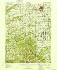 Franklin Indiana Historical topographic map, 1:62500 scale, 15 X 15 Minute, Year 1950