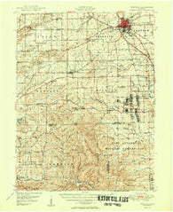 Franklin Indiana Historical topographic map, 1:62500 scale, 15 X 15 Minute, Year 1950