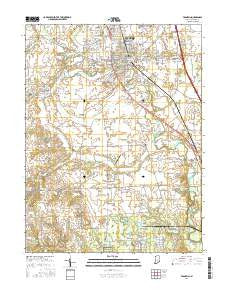 Franklin Indiana Current topographic map, 1:24000 scale, 7.5 X 7.5 Minute, Year 2016
