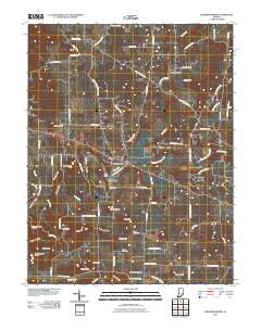 Fredericksburg Indiana Historical topographic map, 1:24000 scale, 7.5 X 7.5 Minute, Year 2010