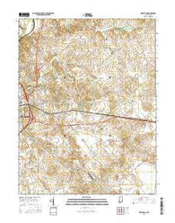 Fritchton Indiana Current topographic map, 1:24000 scale, 7.5 X 7.5 Minute, Year 2016