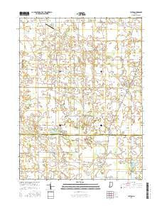 Fulton Indiana Current topographic map, 1:24000 scale, 7.5 X 7.5 Minute, Year 2016