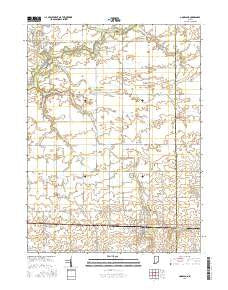 Goodland Indiana Current topographic map, 1:24000 scale, 7.5 X 7.5 Minute, Year 2016