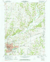 Greencastle Indiana Historical topographic map, 1:24000 scale, 7.5 X 7.5 Minute, Year 1970