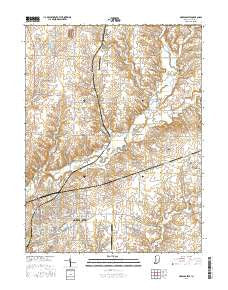 Greencastle Indiana Current topographic map, 1:24000 scale, 7.5 X 7.5 Minute, Year 2016