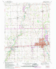 Greenfield Indiana Historical topographic map, 1:24000 scale, 7.5 X 7.5 Minute, Year 1962