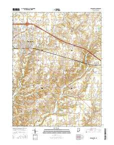 Greensburg Indiana Current topographic map, 1:24000 scale, 7.5 X 7.5 Minute, Year 2016