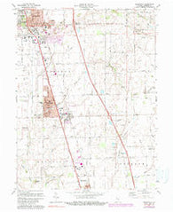 Greenwood Indiana Historical topographic map, 1:24000 scale, 7.5 X 7.5 Minute, Year 1973