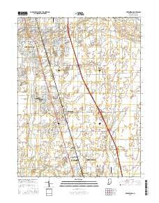 Greenwood Indiana Current topographic map, 1:24000 scale, 7.5 X 7.5 Minute, Year 2016