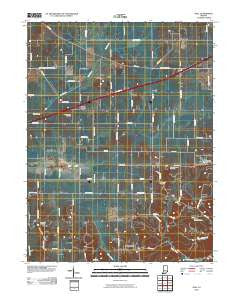 Hall Indiana Historical topographic map, 1:24000 scale, 7.5 X 7.5 Minute, Year 2010