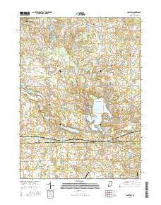 Hamilton Indiana Current topographic map, 1:24000 scale, 7.5 X 7.5 Minute, Year 2016