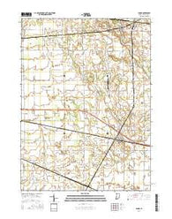 Hanna Indiana Current topographic map, 1:24000 scale, 7.5 X 7.5 Minute, Year 2016