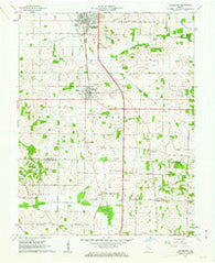 Haubstadt Indiana Historical topographic map, 1:24000 scale, 7.5 X 7.5 Minute, Year 1961