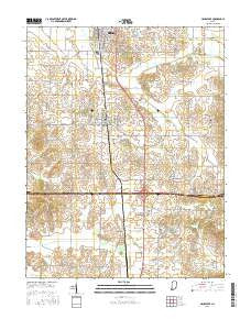 Haubstadt Indiana Current topographic map, 1:24000 scale, 7.5 X 7.5 Minute, Year 2016