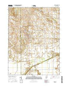 Hebron Indiana Current topographic map, 1:24000 scale, 7.5 X 7.5 Minute, Year 2016
