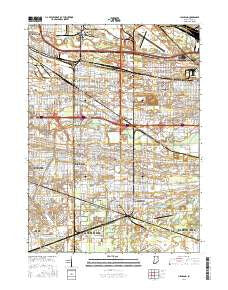 Highland Indiana Current topographic map, 1:24000 scale, 7.5 X 7.5 Minute, Year 2016