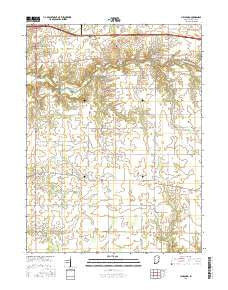 Hillsboro Indiana Current topographic map, 1:24000 scale, 7.5 X 7.5 Minute, Year 2016