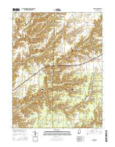 Holton Indiana Current topographic map, 1:24000 scale, 7.5 X 7.5 Minute, Year 2016