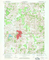 Huntingburg Indiana Historical topographic map, 1:24000 scale, 7.5 X 7.5 Minute, Year 1969