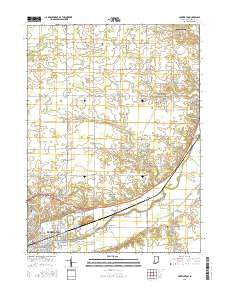 Huntington Indiana Current topographic map, 1:24000 scale, 7.5 X 7.5 Minute, Year 2016