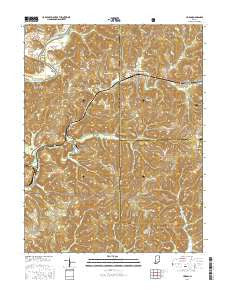 Huron Indiana Current topographic map, 1:24000 scale, 7.5 X 7.5 Minute, Year 2016
