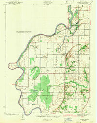 Hutton Indiana Historical topographic map, 1:24000 scale, 7.5 X 7.5 Minute, Year 1942
