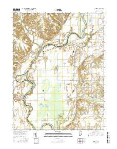 Hutton Indiana Current topographic map, 1:24000 scale, 7.5 X 7.5 Minute, Year 2016