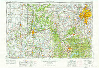 Indianapolis Indiana Historical topographic map, 1:250000 scale, 1 X 2 Degree, Year 1953