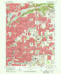 Indianapolis East Indiana Historical topographic map, 1:24000 scale, 7.5 X 7.5 Minute, Year 1967