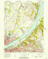 Jeffersonville Indiana Historical topographic map, 1:24000 scale, 7.5 X 7.5 Minute, Year 1955