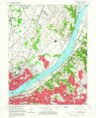 Jeffersonville Indiana Historical topographic map, 1:24000 scale, 7.5 X 7.5 Minute, Year 1965