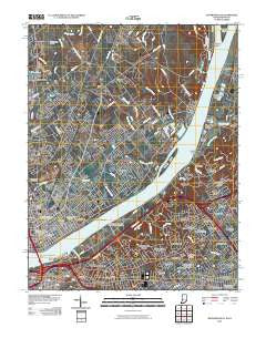 Jeffersonville Indiana Historical topographic map, 1:24000 scale, 7.5 X 7.5 Minute, Year 2010