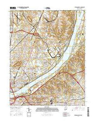Jeffersonville Indiana Current topographic map, 1:24000 scale, 7.5 X 7.5 Minute, Year 2016