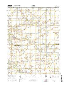 Kirklin Indiana Current topographic map, 1:24000 scale, 7.5 X 7.5 Minute, Year 2016