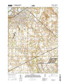 LaPorte East Indiana Current topographic map, 1:24000 scale, 7.5 X 7.5 Minute, Year 2016