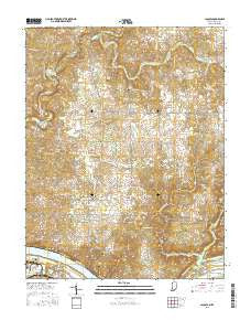 Laconia Indiana Current topographic map, 1:24000 scale, 7.5 X 7.5 Minute, Year 2016