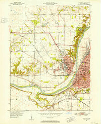 Lafayette Indiana Historical topographic map, 1:24000 scale, 7.5 X 7.5 Minute, Year 1950