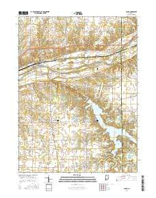 Lagro Indiana Current topographic map, 1:24000 scale, 7.5 X 7.5 Minute, Year 2016