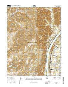 Lanesville Indiana Current topographic map, 1:24000 scale, 7.5 X 7.5 Minute, Year 2016