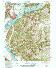 Lawrenceburg Indiana Historical topographic map, 1:24000 scale, 7.5 X 7.5 Minute, Year 1981