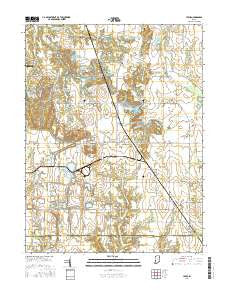 Lewis Indiana Current topographic map, 1:24000 scale, 7.5 X 7.5 Minute, Year 2016